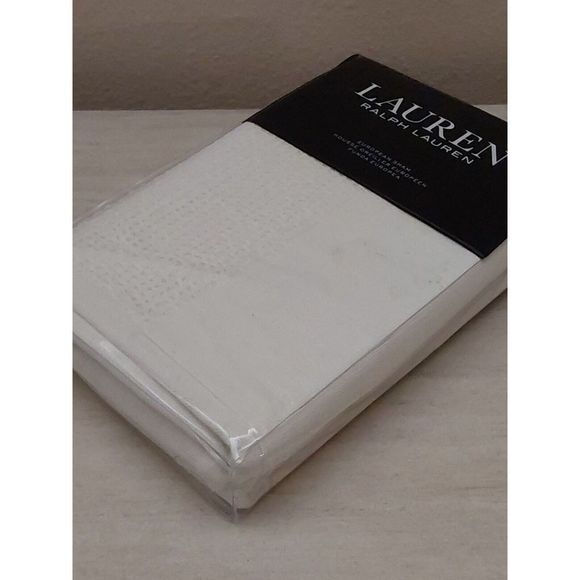 Ralph Lauren TEXTURE STRIPE White Cotton Linen Euro European Pillow Sham 26"x26" - Picture 4 of 11